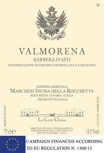 Marchesi Incisa della Rocchetta 2019 Valmorena Barbera (Barbera d'Asti)