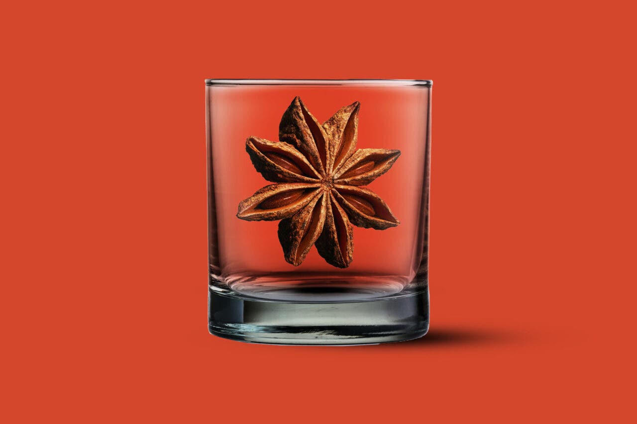 Star Anise in a rocks glass