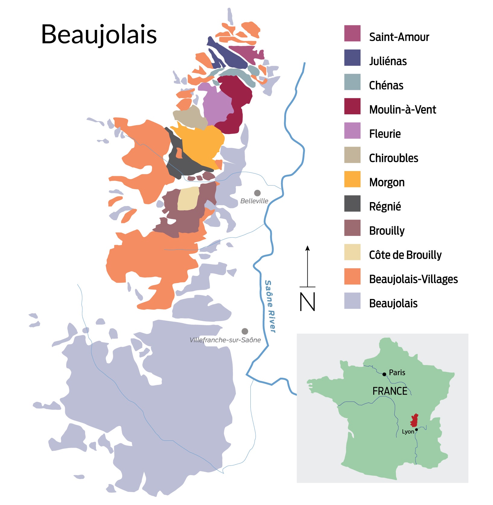 A map of Beajolais 