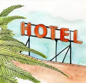 Illustration of a Hotel Sign