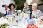 Mother's day brunch with sparkling wine