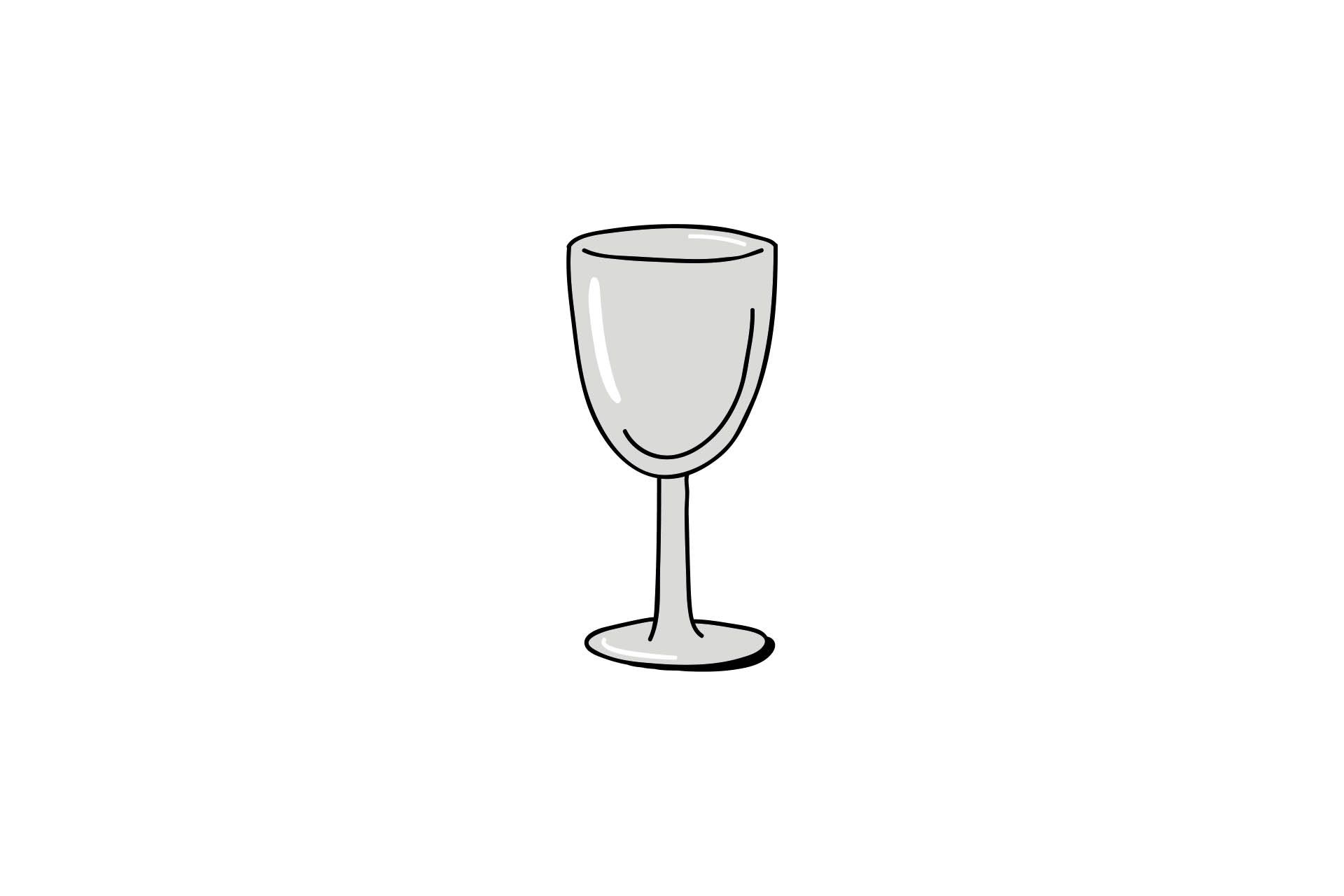 Illustration of stemmed Nick & Nora glass